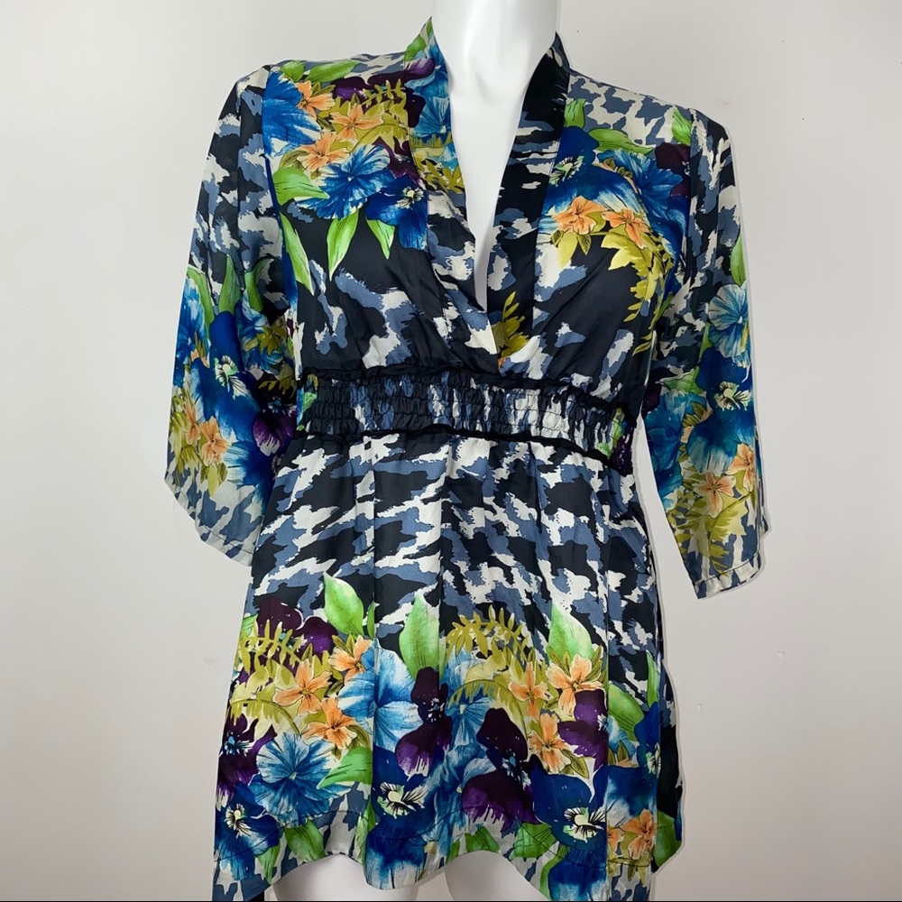Johnny Was 100% Silk Top, Size M